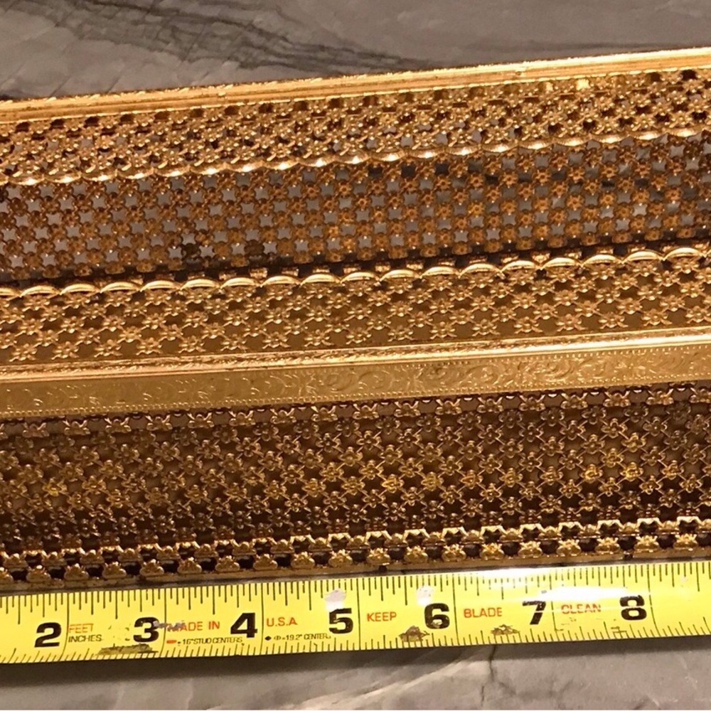 Vintage MCM Hollywood Regency Gold Plated  Tissue Box Holder Stylebuilt NY